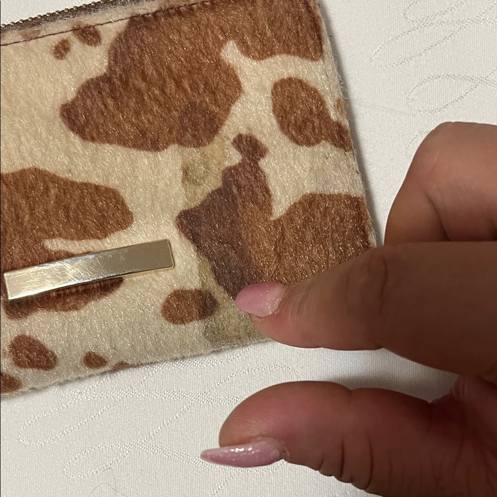 Cow Print Wallet in Brown and Cream - Picture 11 of 14